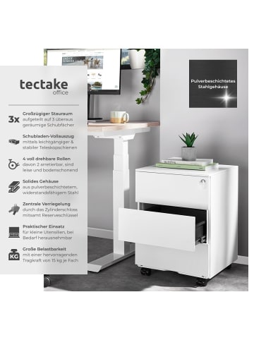 tectake Aktenrollschrank Magna 39 x 45 x 55 cm, weiß