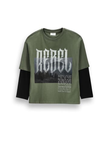 Coccodrillo Baumwoll-langarmshirt in khaki