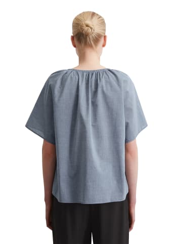 Marc O'Polo Kurzarm-Bluse relaxed in blue melange