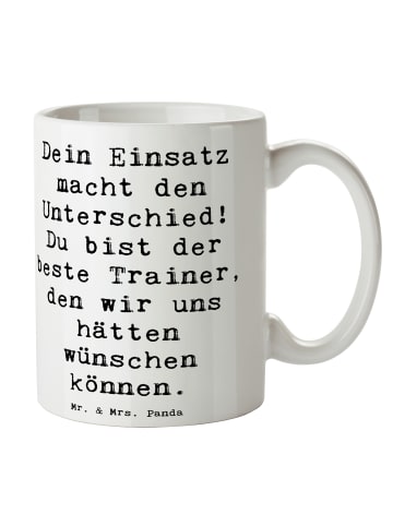 Mr. & Mrs. Panda Henkeltasse Spruch Trainer Unterschied mit Spruch in Weiß