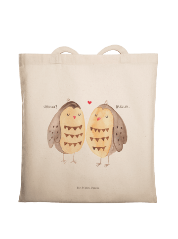 Mr. & Mrs. Panda Tote Bag Eulen Liebe ohne Spruch in Weiß