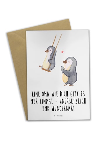 Mr. & Mrs. Panda Klappkarte Einzigartige Oma mit Spruch in Weiß