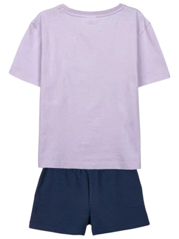 Cerda 2tlg. Outfit T-Shirt & Shorts Disney Minnie Mouse in Lila-Dunkelblau