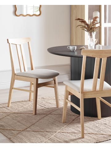 Beliani 2er-Set Esszimmerstuhl AVALON in Braun/Beige