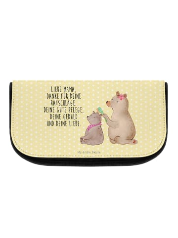 Mr. & Mrs. Panda Make-Up Tasche Bär Kind mit Spruch in Gelb Pastell