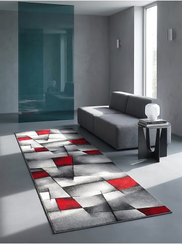 KADIMA DESIGN Teppichläufer Patchwork pflegeleicht Wohnzimmer Schlafzimmer Flur in Rot