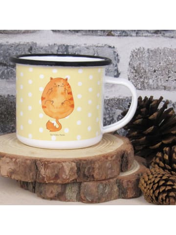 Mr. & Mrs. Panda Tasse Katze Frühaufsteher ohne Spruch in Gelb Pastell