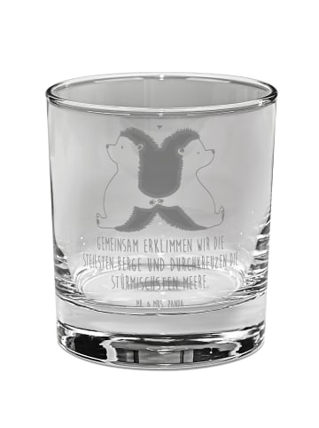 Mr. & Mrs. Panda Ginglas Igel händchenhaltend mit Spruch in Transparent