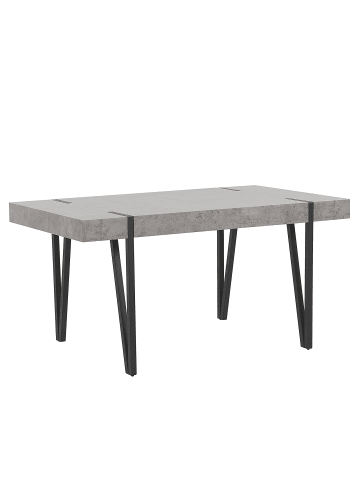 Beliani Esszimmertisch ADENA in Grau/Schwarz - (W) 90 x (H) 75 x (L) 150 cm