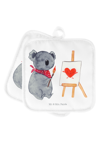 Mr. & Mrs. Panda 2er Set Topflappen Koala Künstler ohne Spruch in Weiß