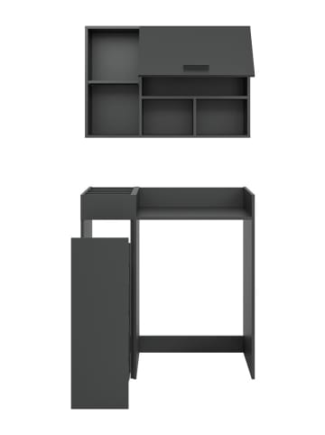 ebuy24 Waschmaschinenschrank Free (3-teilig) Anthrazit 95 x 60 cm