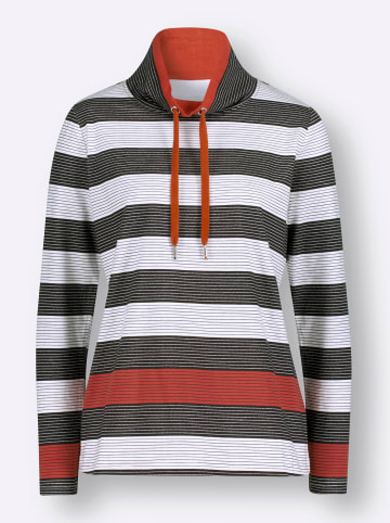 WITT WEIDEN Shirt in rostrot-schwarz-geringelt