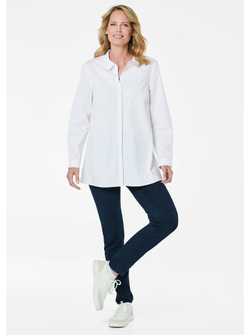 GOLDNER Kurzgröße:  Hemdkragenbluse in weiß