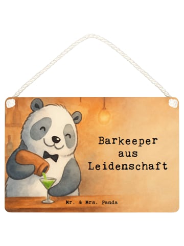 Mr. & Mrs. Panda Schild Barkeeper Leidenschaft Design mit Spruch in Weiß