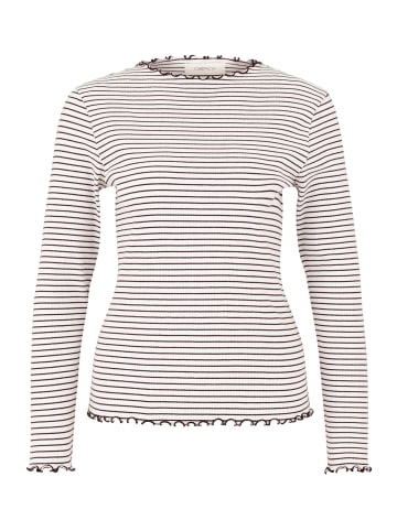 CARTOON Langarm-Shirt mit Kragen in Weiß/Violett