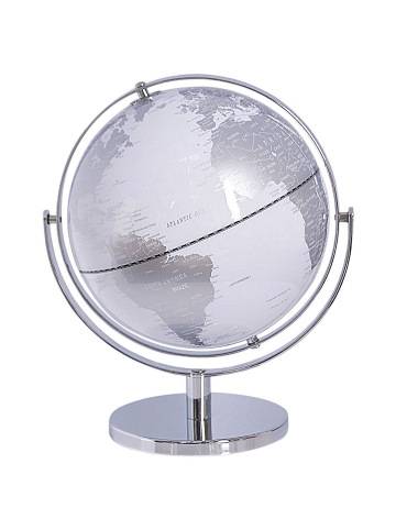 Beliani Globus DRAKE in Silber/Weiß - (W) 27 x (H) 33 x (L) 27 cm