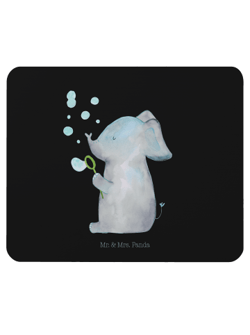 Mr. & Mrs. Panda Mauspad Elefant Seifenblasen ohne Spruch in Schwarz
