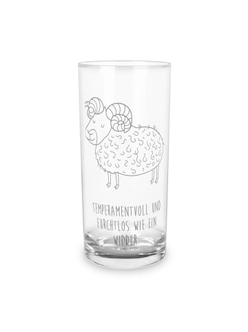 Mr. & Mrs. Panda Wasserglas Sternzeichen Widder mit Spruch in Transparent