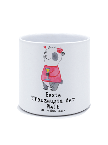 Mr. & Mrs. Panda Blumenkübel Panda Beste Trauzeugin der Welt mit... in Weiß