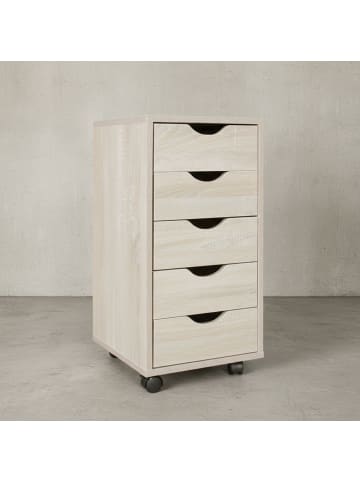 KADIMA DESIGN Rollcontainer | Sonoma, 33x64x38cm, 5 Schubladen