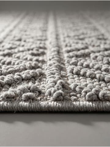 KADIMA DESIGN Flachgewebe-Teppich Ethno Streifen Boho Pflegeleicht in Silber