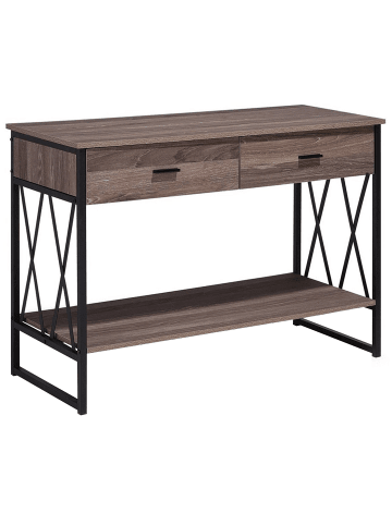 Beliani Konsolentisch AYDEN in Braun/Schwarz - (W) 106 x (H) 76 x (L) 45 cm