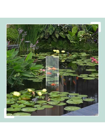 relaxdays Fischsäule in Transparent/ Grau - (H)68,5 x Ø 20 cm