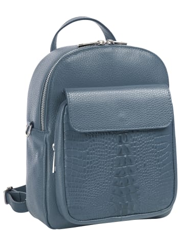 Cluty Rucksack echt Leder in blau