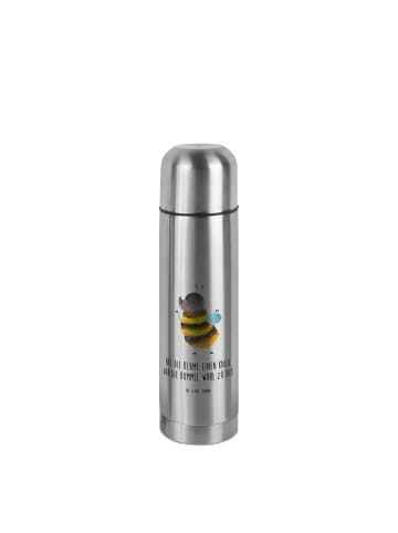 Mr. & Mrs. Panda Edelstahl-Trinkflasche Hummel flauschig mit Spruch in Transparent
