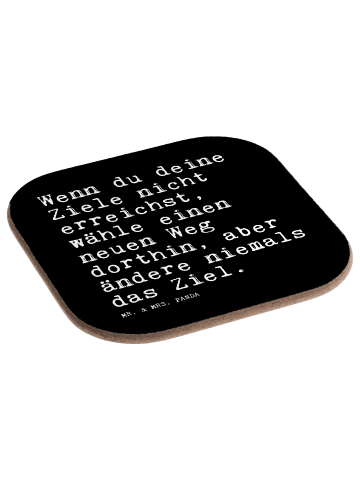 Mr. & Mrs. Panda Tischuntersetzer Wenn du deine Ziele... mit Spruch in Schwarz