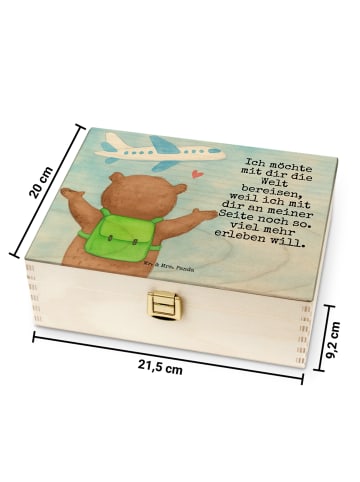 Mr. & Mrs. Panda Teebeutel Organizer Bär Flugzeug Design mit Spruch in Weiß