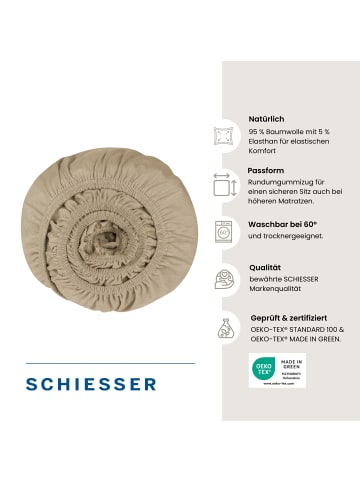 Schiesser Jersey-Elasthan-Spannbettlaken Flexi in Cappuccino