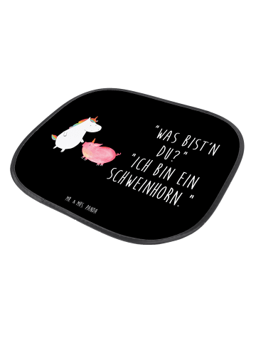 Mr. & Mrs. Panda auto hitzeschutz Einhorn Schwein mit Spruch in Schwarz