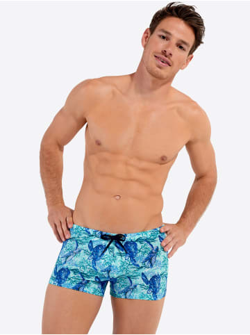 HOM Badehose Swim Shorts Tartane in blue print