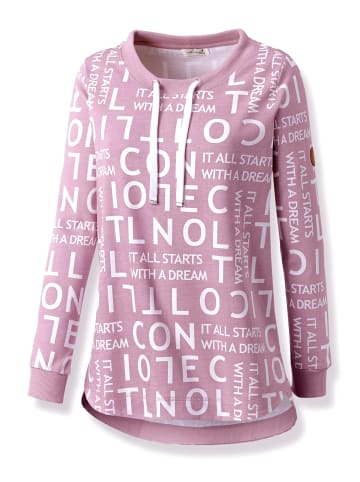 WITT WEIDEN Longsweatshirt in mauve-weiß-gemustert