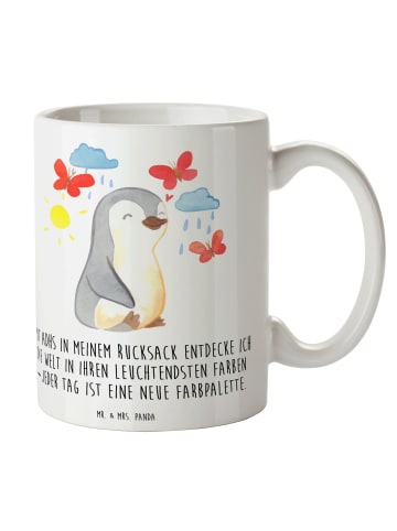 Mr. & Mrs. Panda Keramikbecher Pinguin ADHS mit Spruch in Weiß