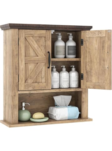 COSTWAY Badezimmerschrank hängend in Grau