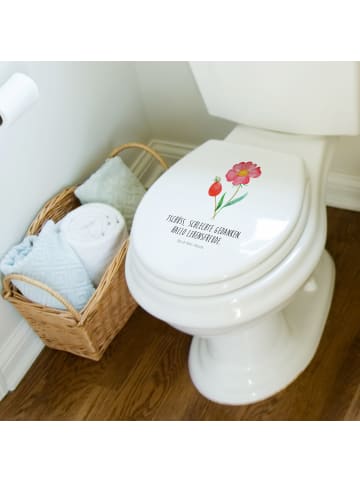 Mr. & Mrs. Panda Motiv WC Sitz Blume HageRundunge mit Spruch in Weiß