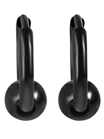 Adeliás Unisex Ohrringe – Creole aus Edelstahl in schwarz