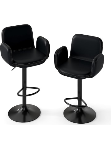 COSTWAY Barhocker 2er Set drehbar in Schwarz