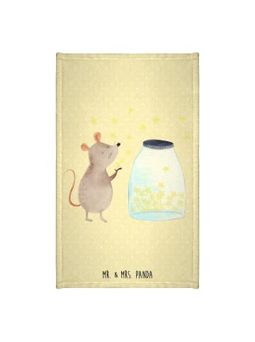Mr. & Mrs. Panda Gästehandtücher Maus Sterne ohne Spruch in Gelb Pastell