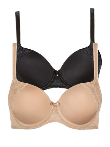 Lisca 2er Pack Schalen BH in black-sweet almond