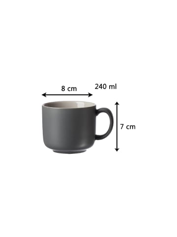 Ritzenhoff & Breker Kaffeetasse mit Untertasse Jasper 240 ml in Grau