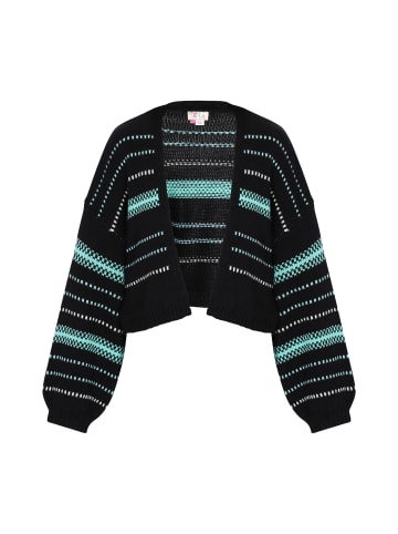 IZIA Women Cardigan in black aqua