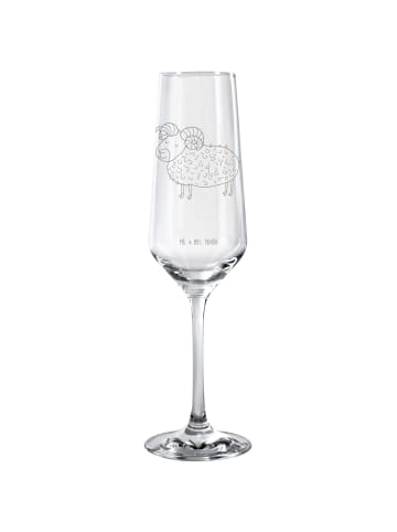 Mr. & Mrs. Panda Graviertes Sektglas Sternzeichen Widder ohne Sp... in Transparent