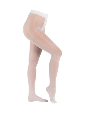 camano Strumpfhose dots 1er Pack fine fashion 40 Denier in Weiß