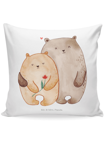 Mr. & Mrs. Panda Sofa Kissen Bären Liebe ohne Spruch in Weiß