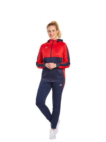 erima Six Wings Trainingsjacke mit Kapuze in new navy/rot