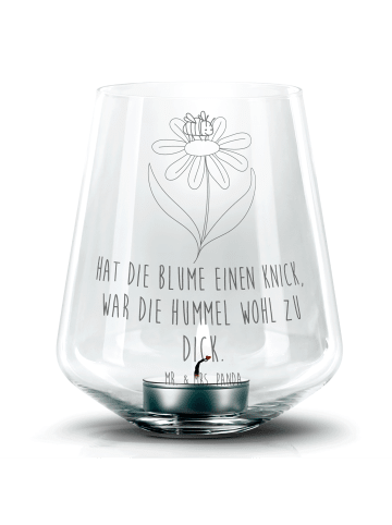 Mr. & Mrs. Panda Kerzenglas Hummel Blume mit Spruch in Transparent