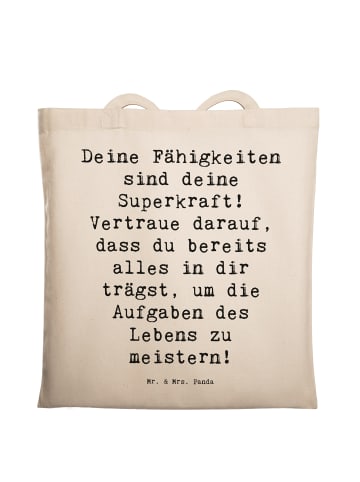 Mr. & Mrs. Panda Schultasche Spruch Vertrauen in Fähigkeiten mit... in Creme